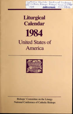 Liturgical calendar ... United States of America.