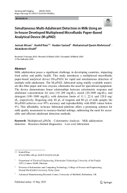 Simultaneous Multi-Adulterant Detection in Milk Using an In-house Developed Multiplexed Microfluidic Paper-Based Analytical Device (M-µPAD)