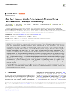 Red Beet Process Waste: A Sustainable Glucose Syrup Alternative for Gummy Confectionery