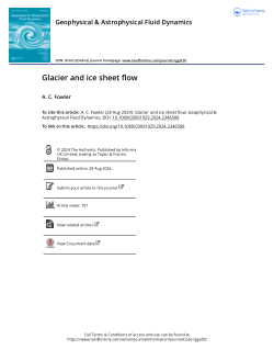 Glacier and ice sheet flow