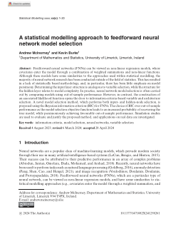 A statistical modelling approach to feedforward neural network model selection