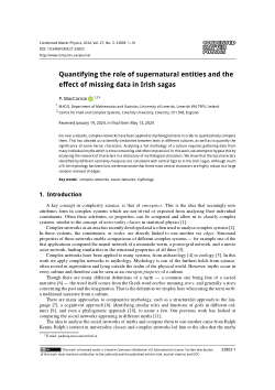 Quantifying the role of supernatural entities and the effect of missing data in Irish sagas