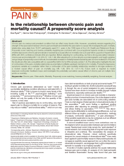 Is the relationship between chronic pain and mortality causal? A propensity score analysis