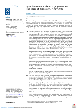 Open discussion at the IGS symposium on ‘The edges of glaciology’, 7 July 2023