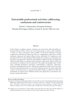 Entrustable professional activities: addressing confusions and controversies