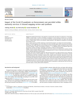 Impact of the Covid-19 pandemic on bereavement care provided within maternity services: A focused mapping review and synthesis