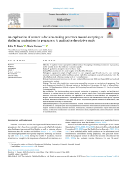 An exploration of women’s decision-making processes around accepting or declining vaccinations in pregnancy: A qualitative descriptive study