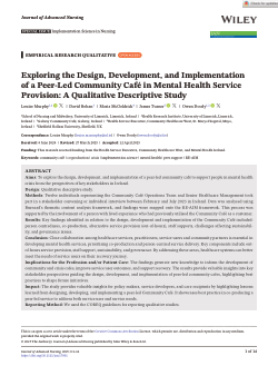 Exploring the design, development, and implementation of a peer-led community café in mental health service provision: A qualitative descriptive study