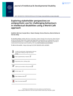 Exploring stakeholder perspectives on antipsychotic use for challenging behaviours in intellectual disabilities using a World Café approach