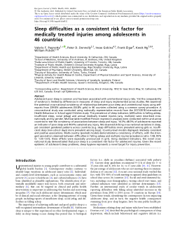 Sleep difficulties as a consistent risk factor for medically treated injuries among adolescents in 46 countries