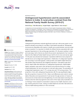 Undiagnosed hypertension and its associated factors in India: A rural-urban contrast from the National Family Health Survey (2019-21)