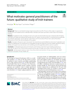 What motivates general practitioners of the future: qualitative study of Irish trainees