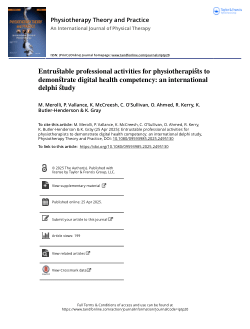 Entrustable professional activities for physiotherapists to demonstrate digital health competency: an international delphi study