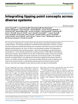 Item - Integrating tipping point concepts across diverse systems ...