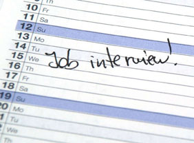 Kalender in dem ein "Job interview" eingetragen ist