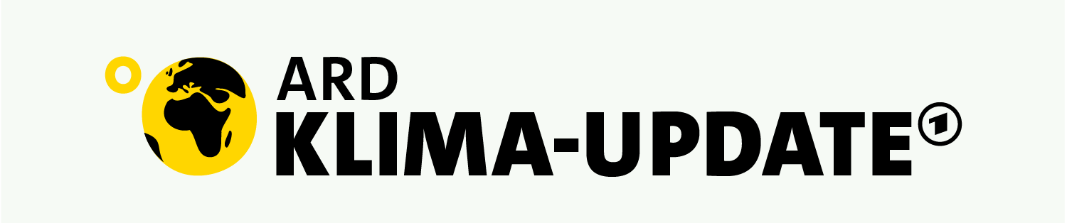 Logo: Grad-Zeichen und Erdkugel Text ARD Klima-Update