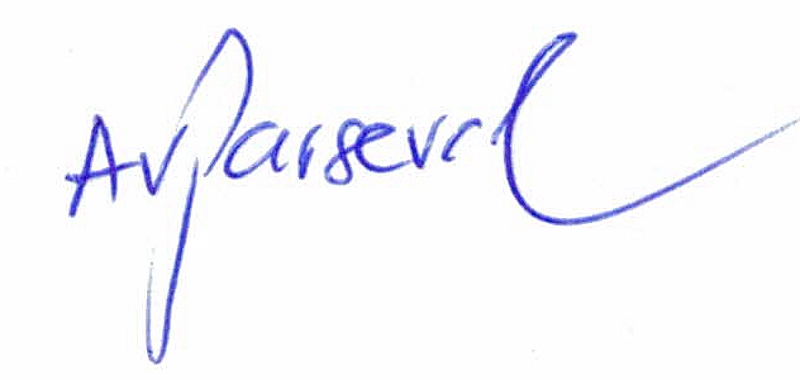 Unterschrift von Alexander von Parseval