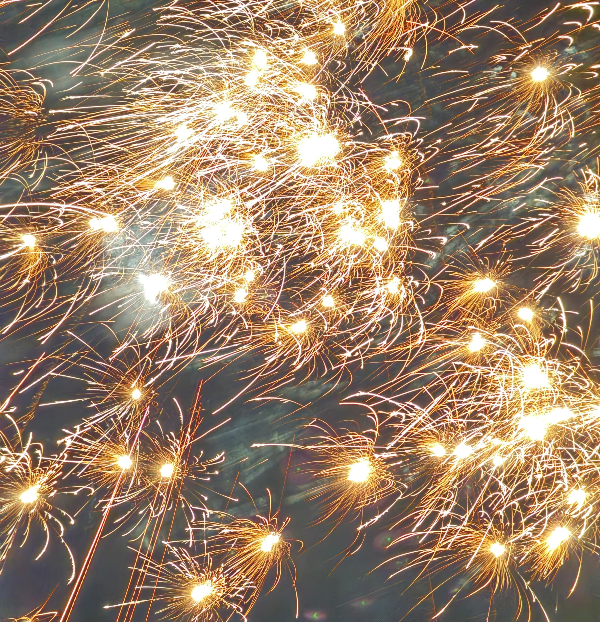 Leuchtende Wunderkerzen