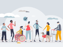 Bild: gezeichnet, eine Frau hantiert mit vielen Gewürzen