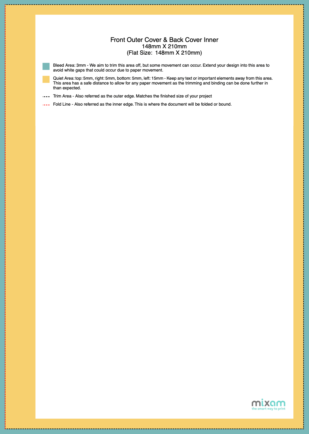 A wiro book template with guidelines