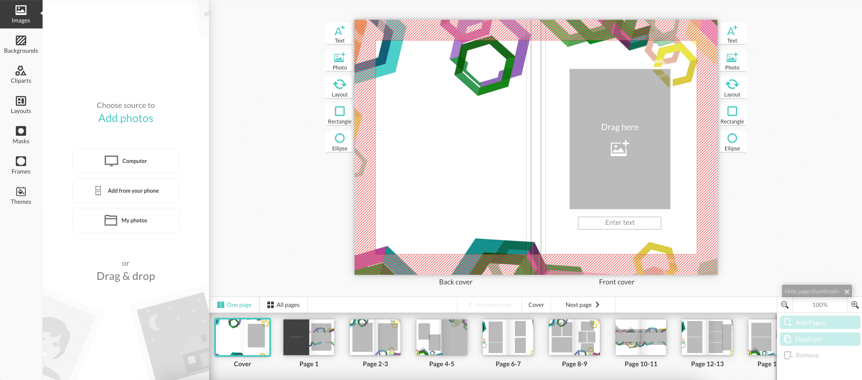 How to upload photos manually to Mixam's Photo Book Editor.