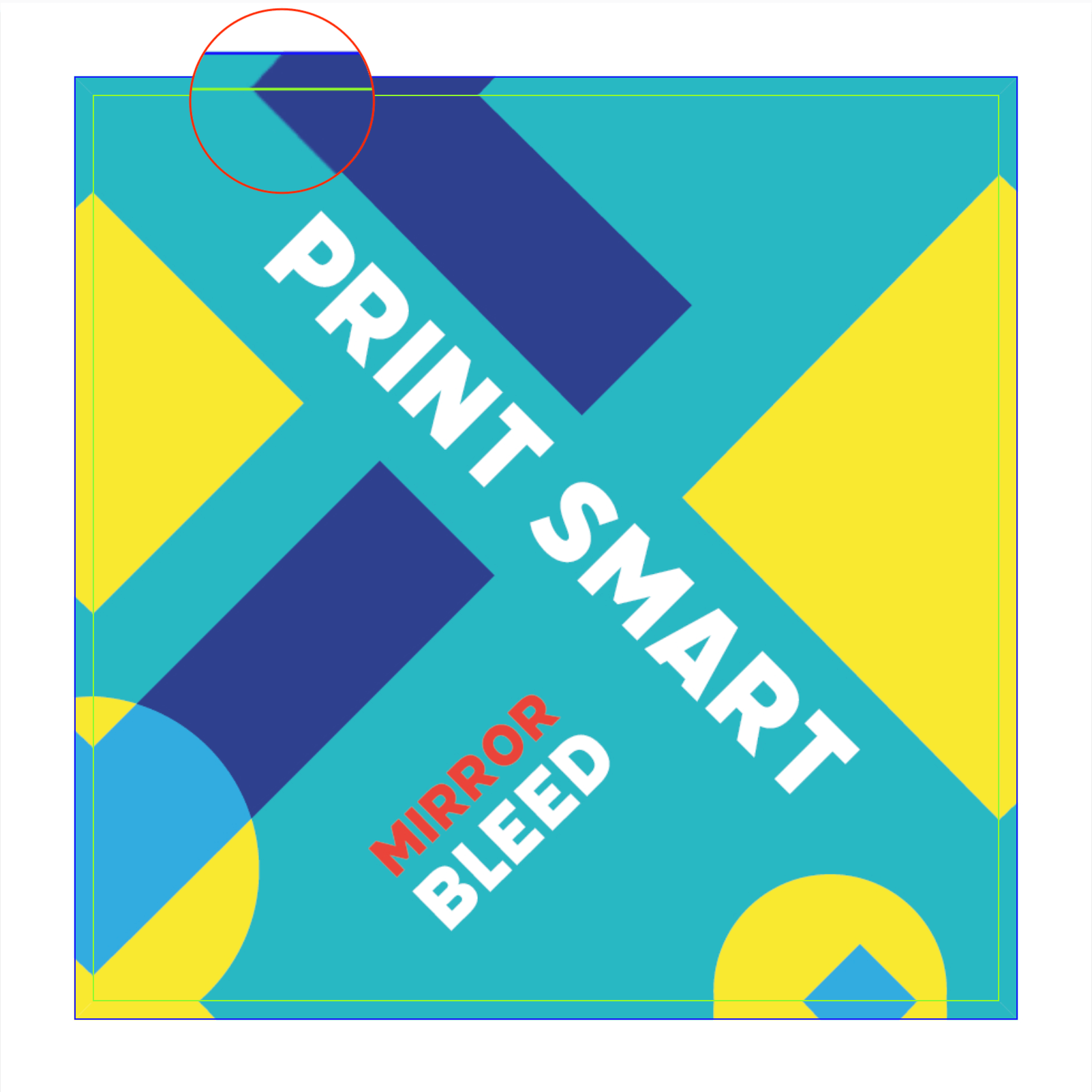 An example of correct mirror bleed in printing