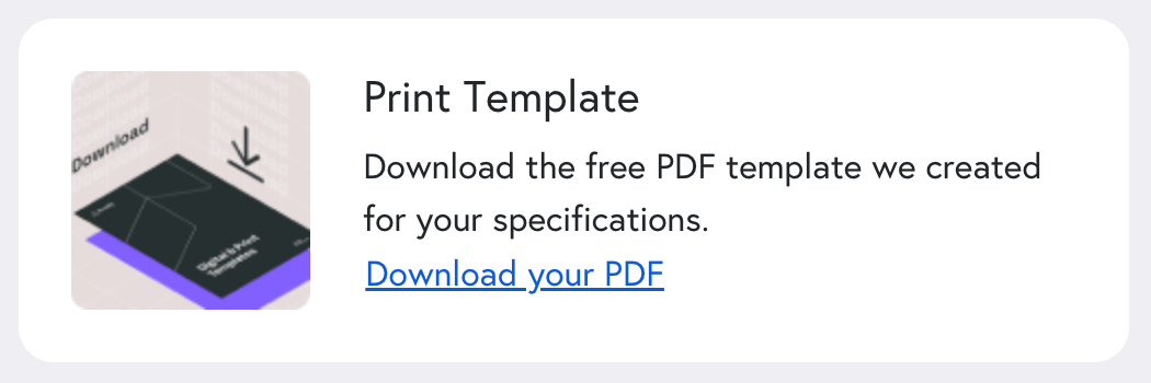Print template for specifications displayed under Mixam’s Instant Quote Calculator.