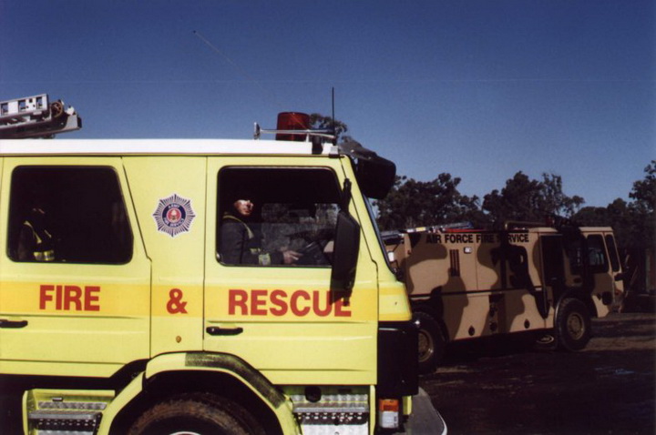 Army Fire Service Scania and RAAF Titan HPR 4x4