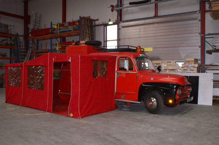 ford f350 with tent on the side