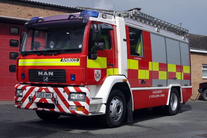 Llandrindod Wells Fire brigade MAN Rosenbauer