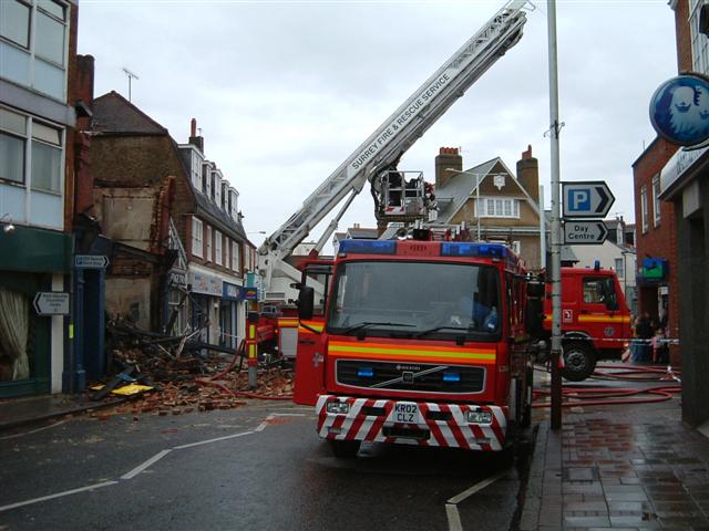 Weybridge store fire engine at work
