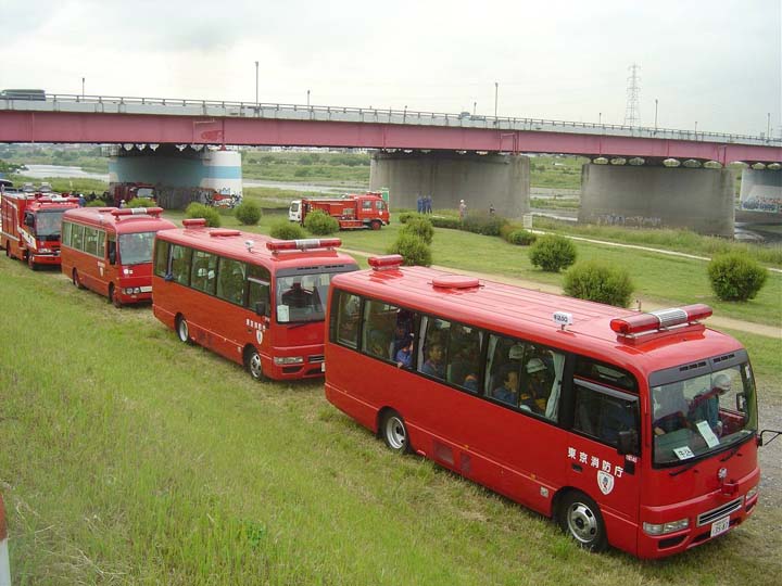 Tokyo Fire department Staff busses