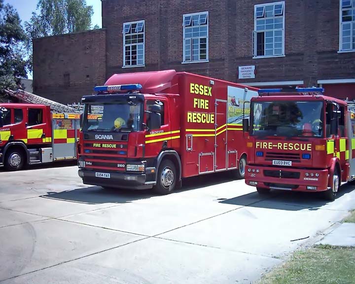 Colchester Fire station Dennis and Scania