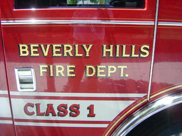 Beverly Hills Fire department Pierce pumper door