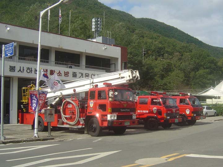 Bukok Fire Department Fire station and line up