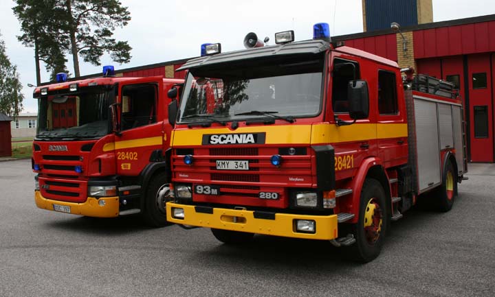 Räddningstjänsten Västervik Scania fire engines