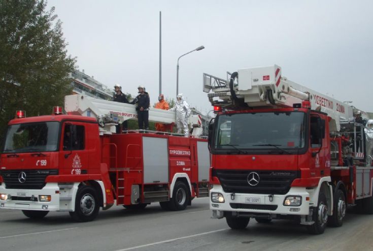 Greek Fire parade Mercedes Actros