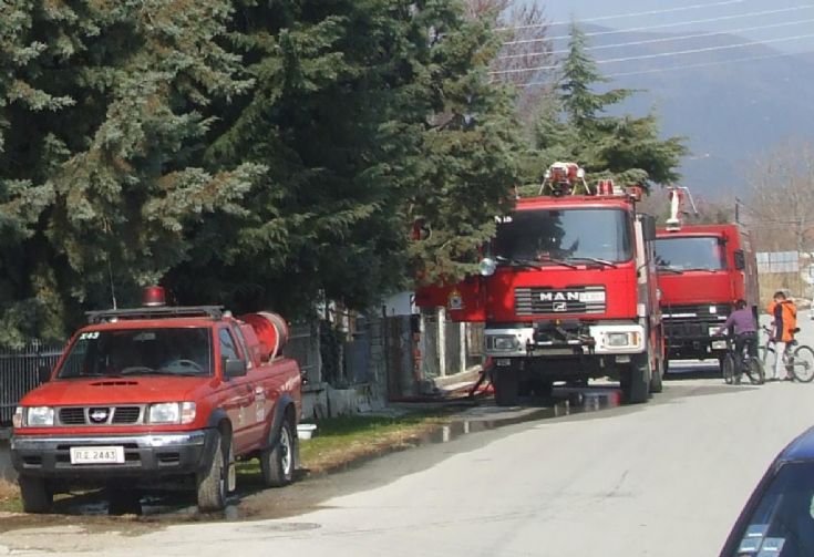 Fire enginees in action Greece