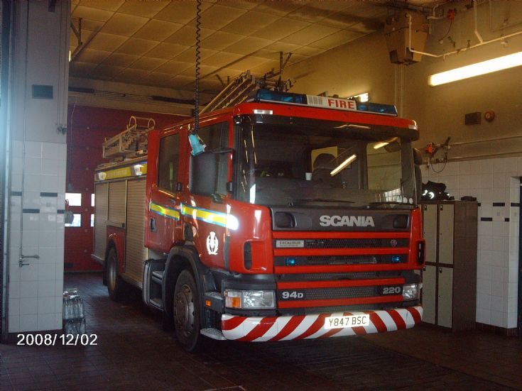 Scania fire engine at Kilmarnock Fire station