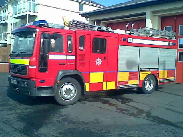 Portrush Fire station Volvo Fire engine