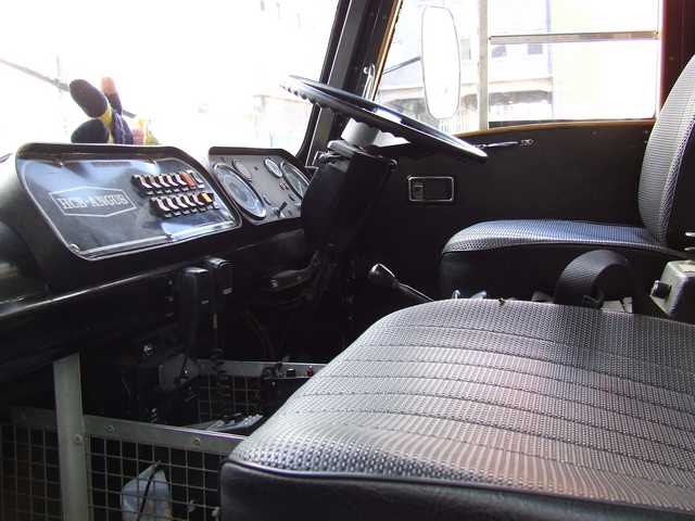 Inside view Bedford TK HCB Angus Fire appliance