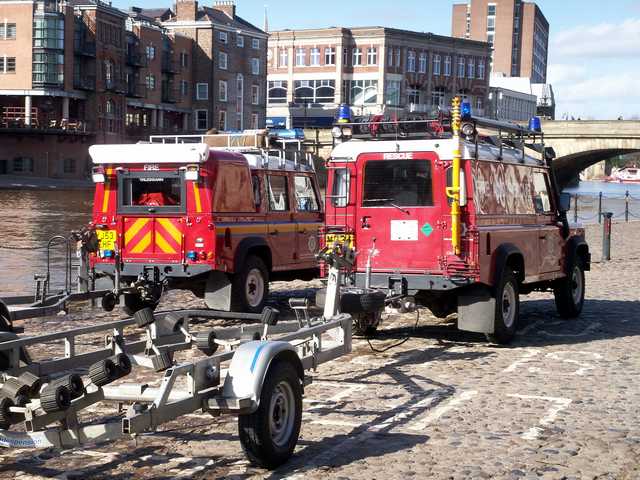 Landrovers from fire station York 