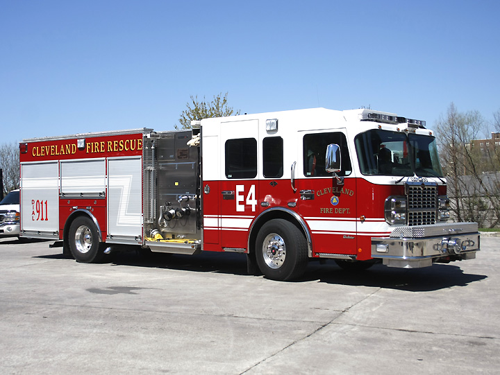 Crimson Spartan Fire truck Cleveland Fire Rescue