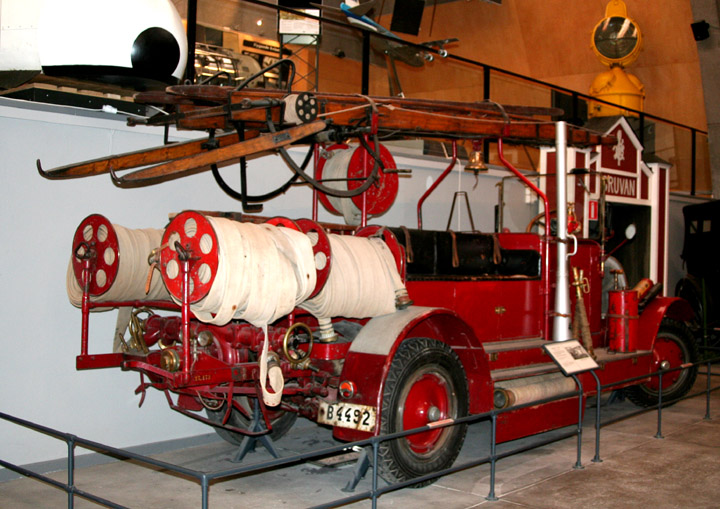 Historic Fire Engine Stockholm museum back