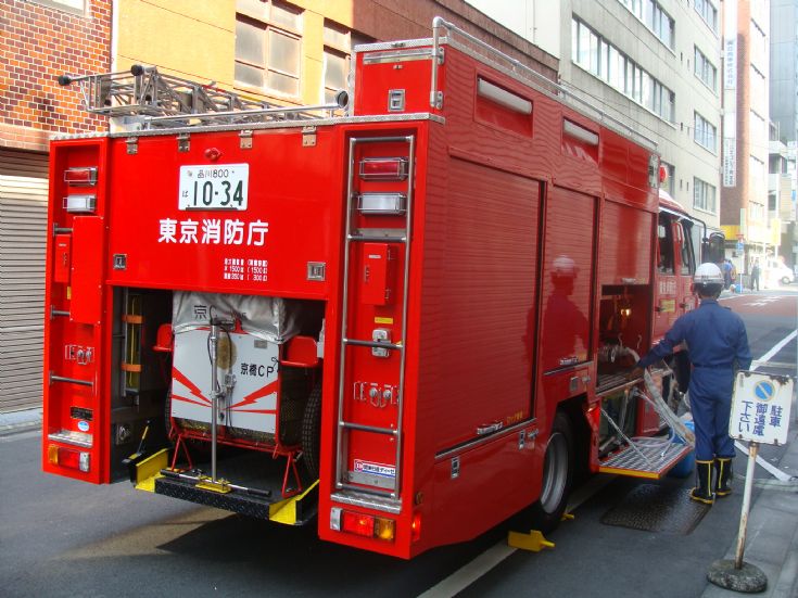Kyobashi Fire station Nissan Chemical pumper back