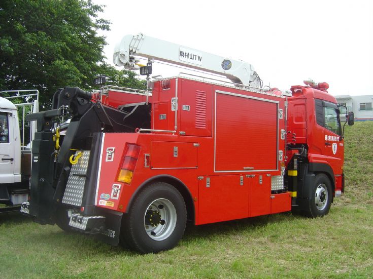 Higashi Fire station Hino salvage and Crane truck