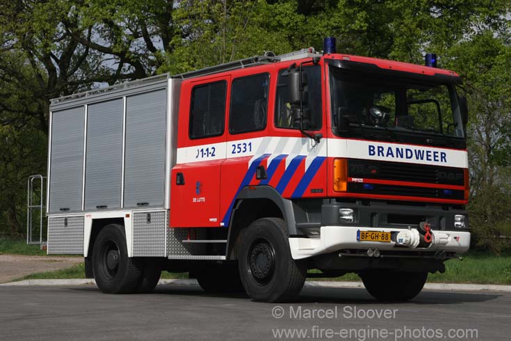 Brandweer De Lutte DAF 75 watertender 