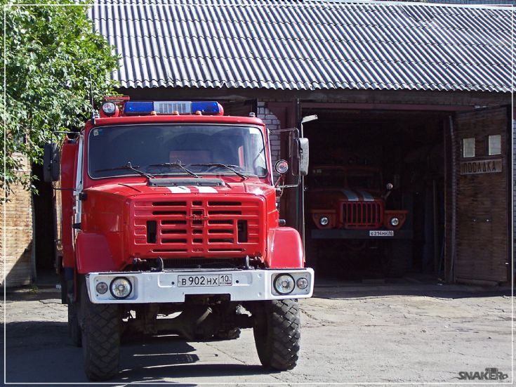 Zil and Ural Fire engine Karhumaki Russia