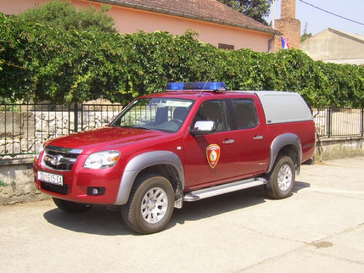 Fire Ploce Croatia Mazda staff car