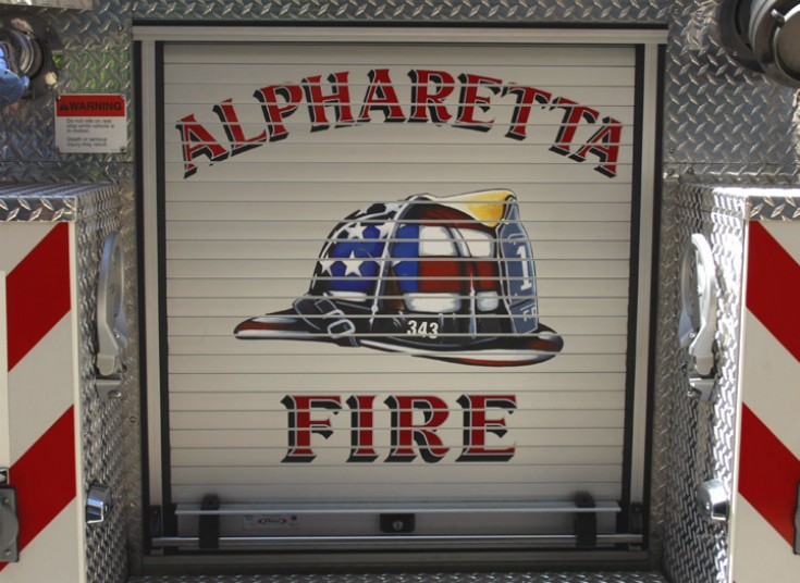 Artwork at Alpharetta Fire engine